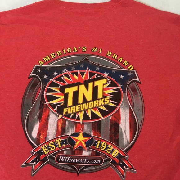 #79 Port & Company Core Cotton TNT Fireworks Red Short Sleeve Mens T-shirt Sz XL - Picture 3 of 10